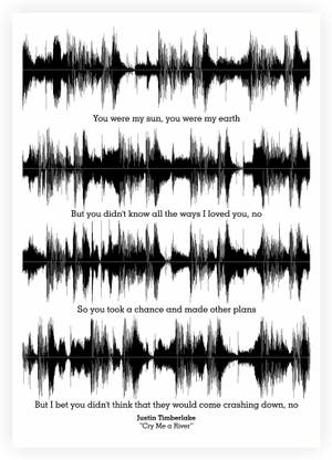 Justin Timberlake "Cry Me A River" Lyrics Quotes Paper Print