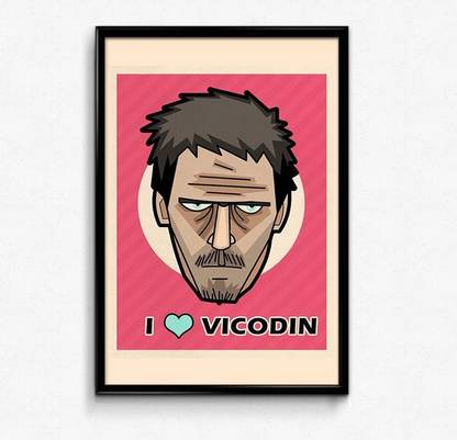 Dr.House Loves Vicodin Paper Print