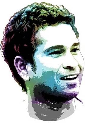 Sachin Tendulkar Hand Drawing Paper Print