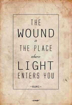 Seven Rays The Wound Is The Place Where Light Enters You by Rumi Paper Print