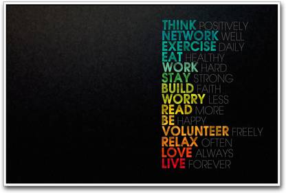 Think Positive Quote Paper Print