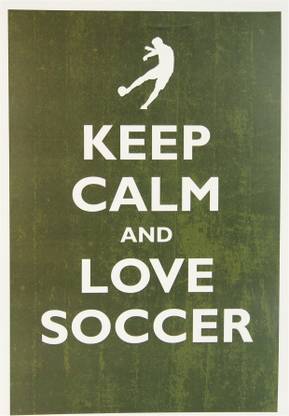 Keep Calm and Love Soccer Paper Print