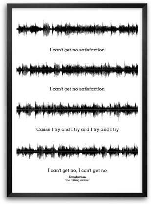 Satisfaction "The Rolling Stones" Lyrics Quotes Paper Print