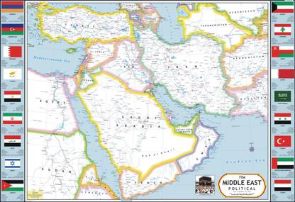 Middle East Map Paper Print