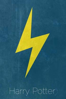 Harry Potter Scar - Blue Background Minimalist Paper Print