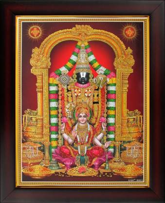 Lord Venkateswara / Tirupati Balaji with Laxmi Poster Paper Print - Art ...