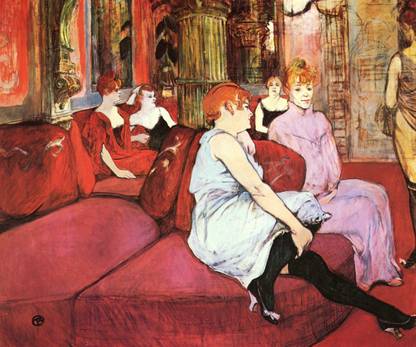 Au Salon de la rue des Moulins by Lautrec Fine Art Print