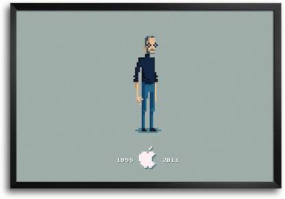 Steve Jobs 8-Bit Graphic Minimal Art Laminated Framed Paper Print