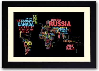 World Map Typography Fine Art Print