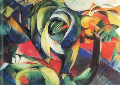 THE MUSEUM OUTLET The Mandrill by Franz Marc - Print (24 x 18 Inch) Canvas 18 inch x 24 inch Painting