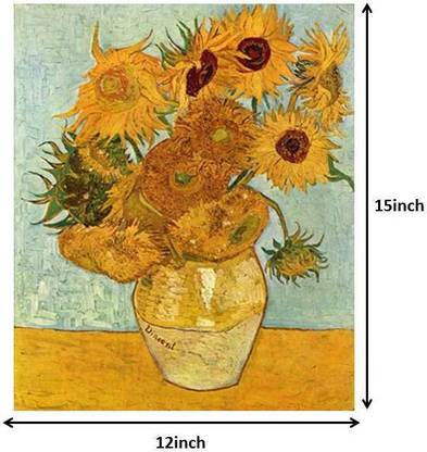 Vase with Twelve Sunflowers Paper Print