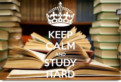Keep Calm and Study Hard Paper Print