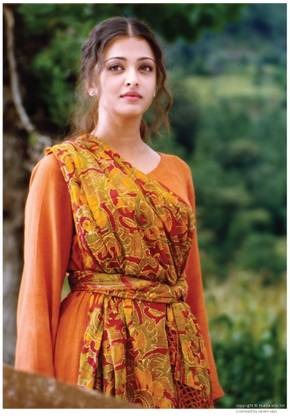 Aishwarya Rai in Saffron Dress - Taal Paper Print