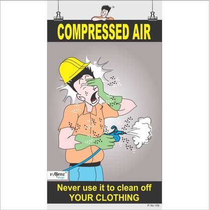 Safety Poster-Compressed Air Paper Print