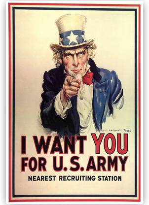 I want you for US Army Poster Paper Print