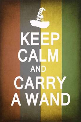 Athah Minimal Art Poster Keep Calm And Carry A Wand Paper Print Rolled Paper Print