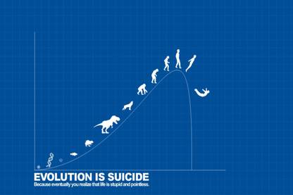 Evolution Funny Poster Paper Print