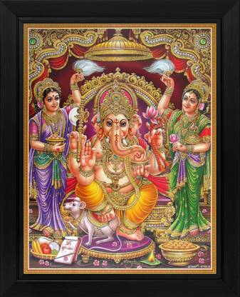 Lord Ganesha / Ganesh / Ganpati with Family Poster Paper Print