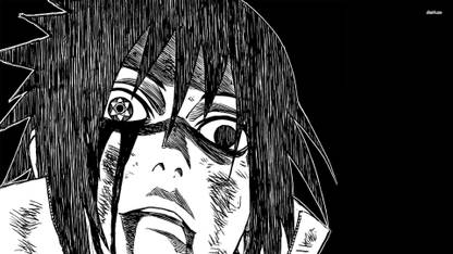Black and white Sasuke Uchiha - Naruto Athah Fine Quality Poster Paper Print