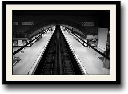 Train station black and white Fine Art Print
