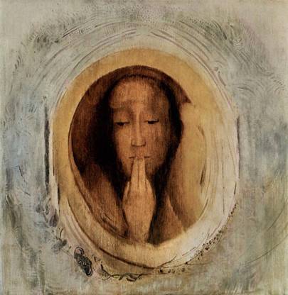 The silver crown, Tondo by Fernand Khnopff Canvas Art