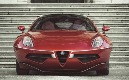 Athah Red 2012 Alfa Romeo Disco Volante front view Poster Paper Print