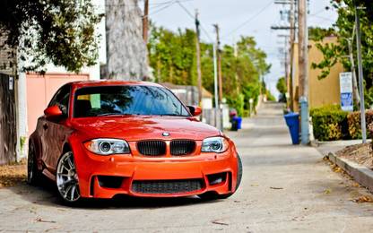EurekaDesigns Red BMW 1 Series M Coupe side view Poster Fine Art Print