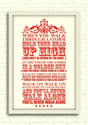 YNWA Liverpool Song Poster Paper Print