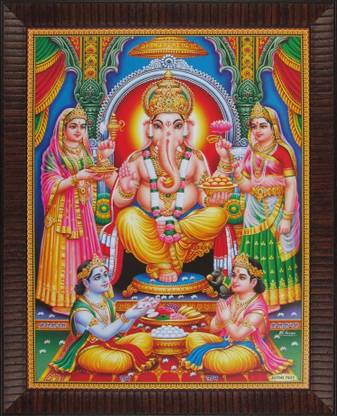 Lord Ganesha / Ganesh / Ganpati with Family Poster Paper Print