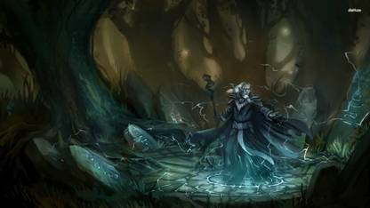 Age of Wonders III magician in the forest Athah Fine Quality Poster Paper Print