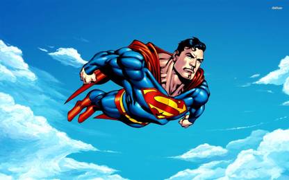 Superman in the sky Athah Fine Quality Poster Paper Print