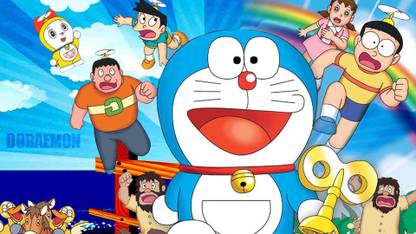 Doraemon Nobita Cartoon Poster Paper Print
