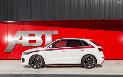 EurekaDesigns Side view of a 2014 ABT Audi RS Q3 in front of an ABT sign Poster Fine Art Print