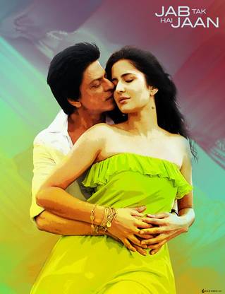 Jab Tak Hai Jaan: Shahrukh Katrina Framed Canvas - By Gabambo YRF