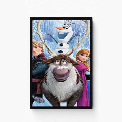 Frozen movie poster with Elsa and Kristoff Paper Print