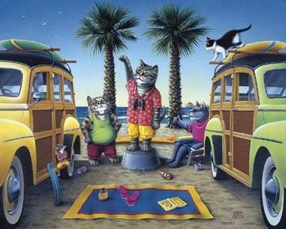 Kool Kat Surf Report Fine Art Print
