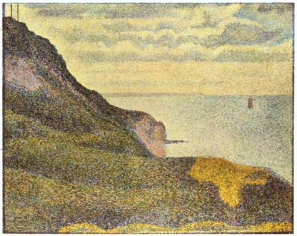 THE MUSEUM OUTLET View of Port-en-Bessin by Seurat - Print (24 x 18 Inch) Canvas 18 inch x 24 inch Painting
