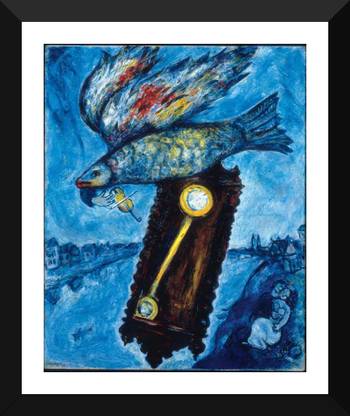 Tallenge Modern Masters Collection - Time Is a River Without Banks By Marc Chagall - Premium Quality A3 Size Framed Poster Paper Print