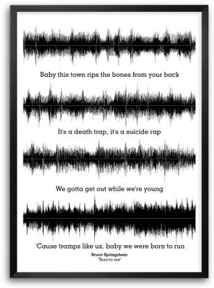 Bruce Springsteen " Born To Run " Lyrics Quotes Paper Print