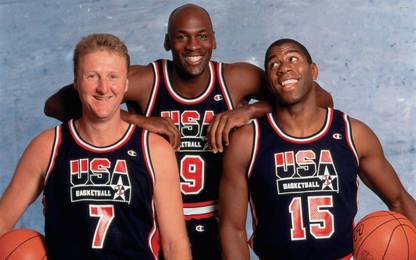 Michael Jordan, Magic Johnson and Larry Bird Athah Fine Quality Poster Paper Print