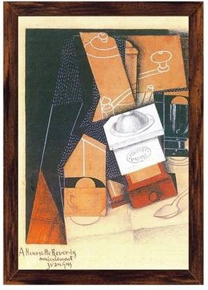 Coffee Grinder, Cup and Glass on A Table (Code JG5504) Canvas Art