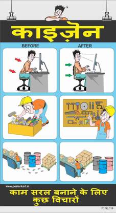 Quality Poster-KAIZEN-Hindi Paper Print