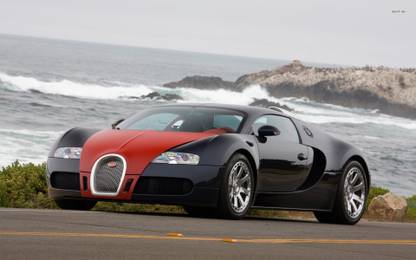 Athah Black and red Bugatti Veyron Poster Paper Print