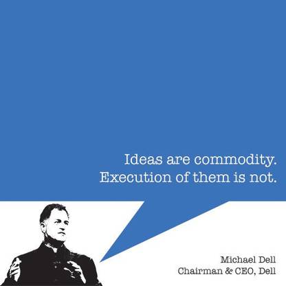Michael Dell - Startup Quote 12"x12" Canvas Art
