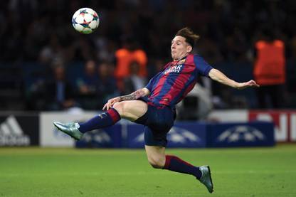 Messi Kick the ball Paper Print