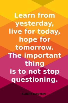 Never Stop Questioning | Albert Einstein Quote Photographic Paper