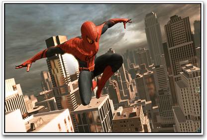 Spiderman Jumping Paper Print