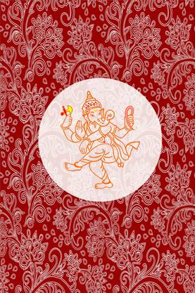 EurekaDesigns Shree Ganesh Poster with Creative Pattern in Solid Brown Paper Print