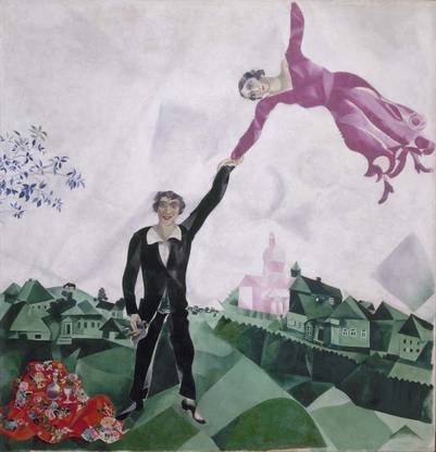 Modern Masters Collection - The Promenade By Marc Chagall - Ready To Frame Rolled Digital Art Print On Photographic Paper