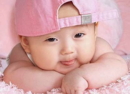 Cute Baby Relax With Hat Paper Print